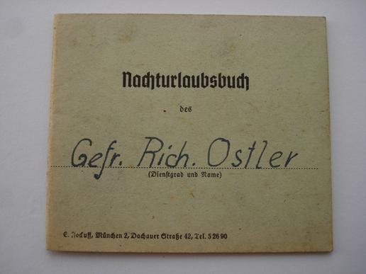 WW2 German Night Passbook Dated 1941