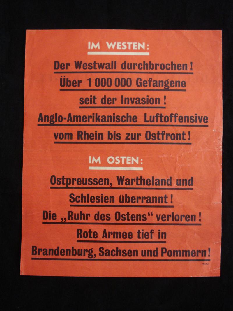WW2 Allied Air Dropped propaganda Leaflet