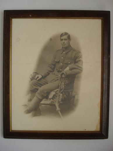 Large Framed British WW1 Soldiers Portrait