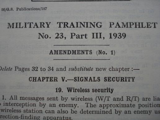 WW2 Military Training Pamphlet, Operations No 23 Parts III- IV, Protection 1939
