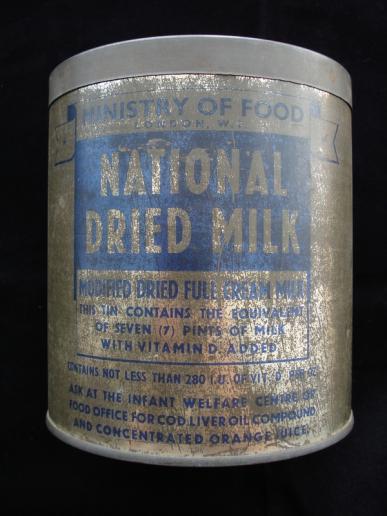 WW2 British Home Front Tin 'National Dried Milk'
