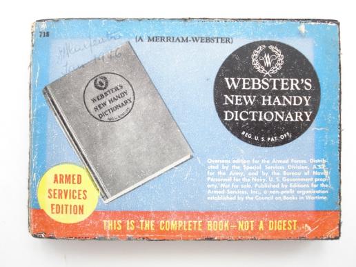 1943 Dated Dictionary U.S Armed Services Edition
