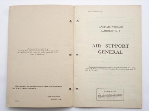 War Office Land/Air warfare Pamphlet No1 'Air Support'