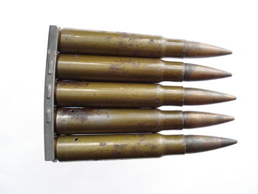Inert Clip Of WW2 German 7.92mm Mauser Ammunition