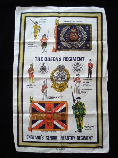 1970's Queen's Regiment Tea Towel