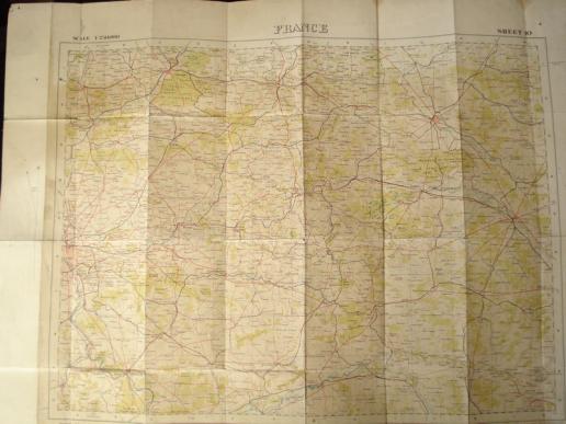 1914 Dated Map Of France (Sheet 10) Marked To 3rd Army Infantry School