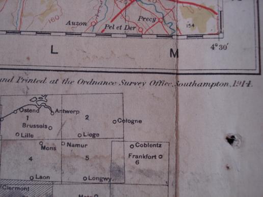 1914 Dated Map Of France (Sheet 10) Marked To 3rd Army Infantry School