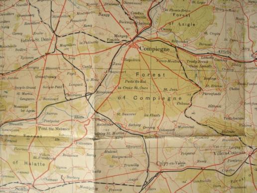 1914 Dated Map Of France (Sheet 10) Marked To 3rd Army Infantry School