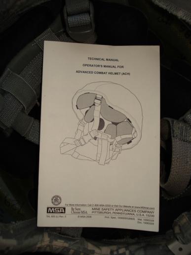 Technical Manual For The U.S Issue Advanced Combat Helmet