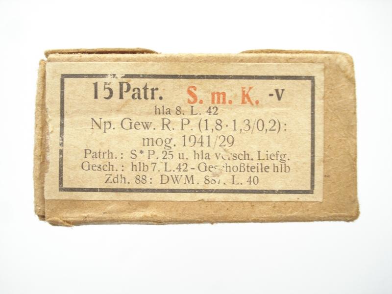 Empty German 7.92mm S.m.K, 15 Round Ammo Box