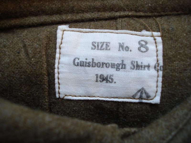 WW2 British Collar Attached Shirt Size 8, 1945 Dated