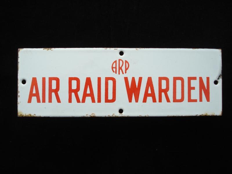 WW2 A.R.P Warden Enamel Sign