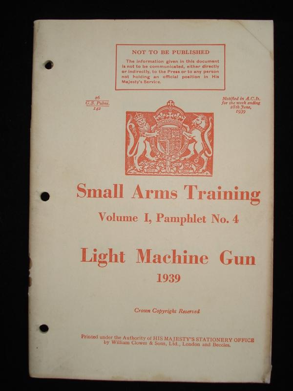 Early WW2 Bren L.M.G Manual, 1939 Dated