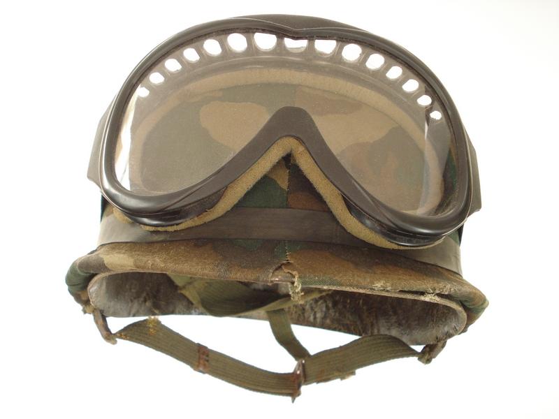 Argentinian Steel Helmet, ERDL Cover & Goggles