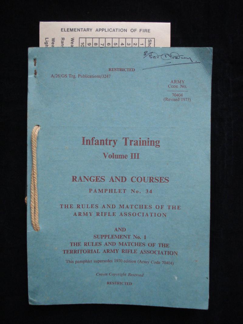 Infantry Training 'Ranges & Courses' With Scoring Card