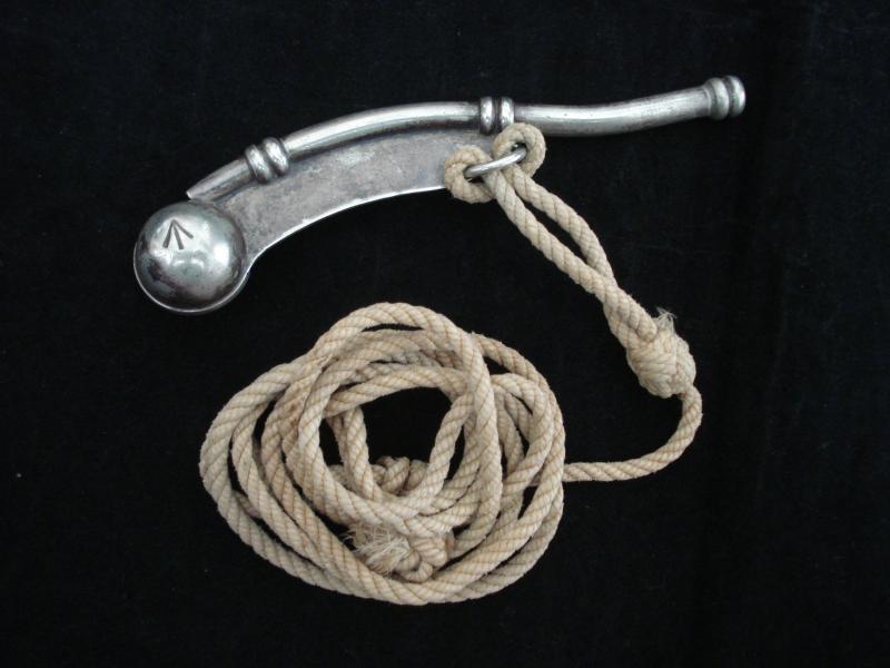 WW2 R.N Bosun's Whistle & Lanyard