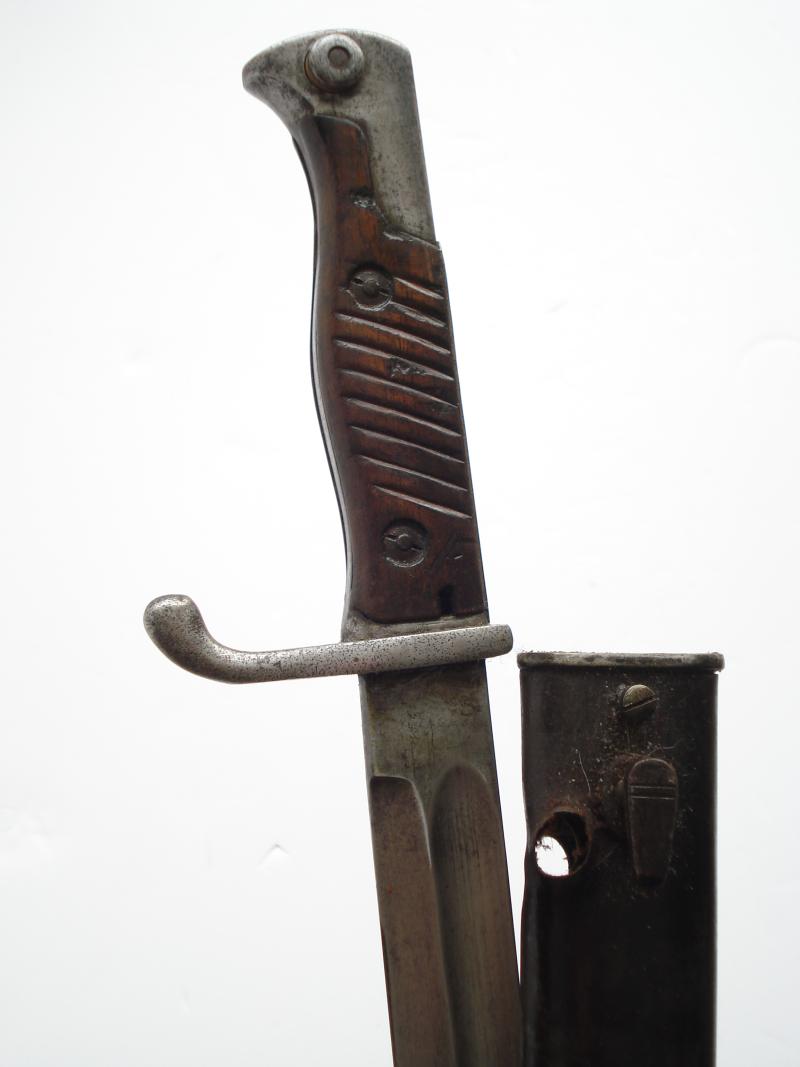 WW1 Prussian S98/05 Bayonet & Frog, Battle Damaged