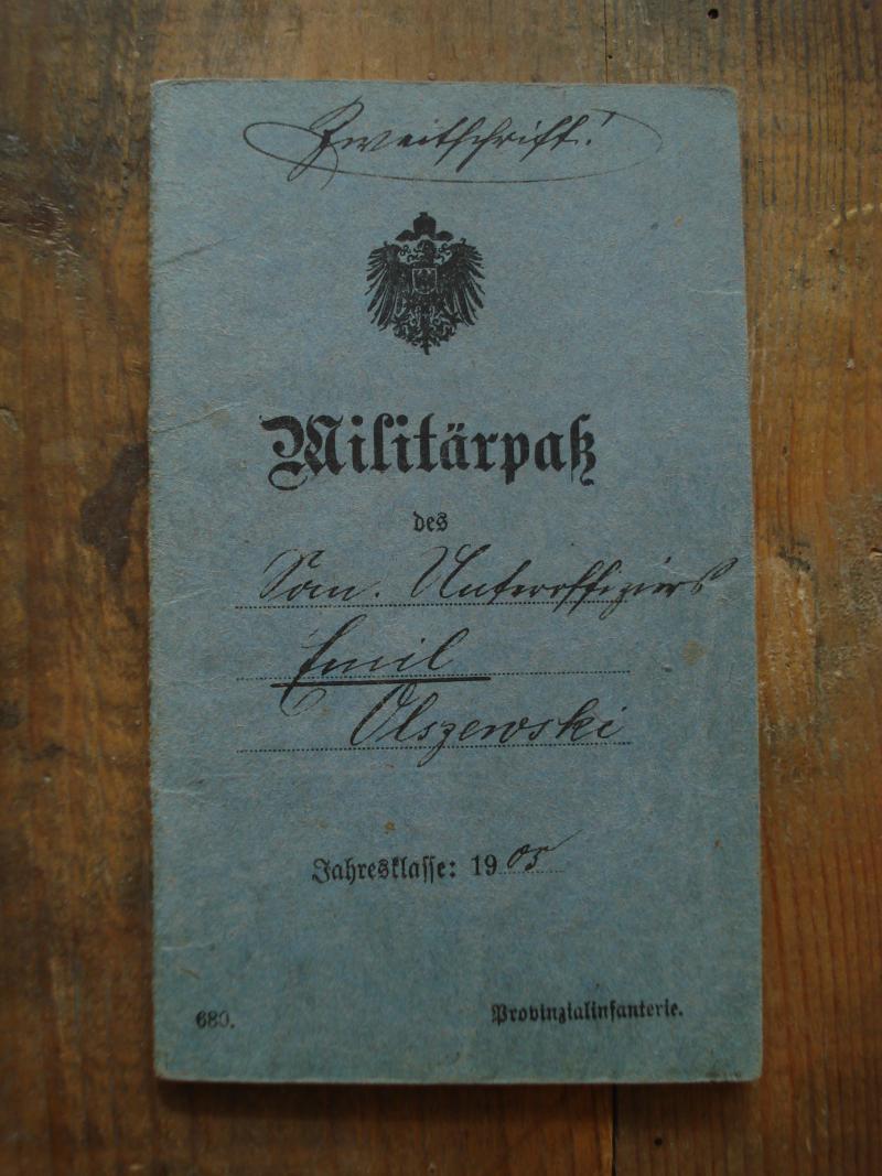 Imperial German Military Pass Book