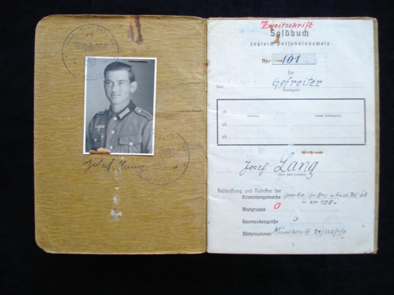 WW2 Soldbuch To Infantry Gefreiter