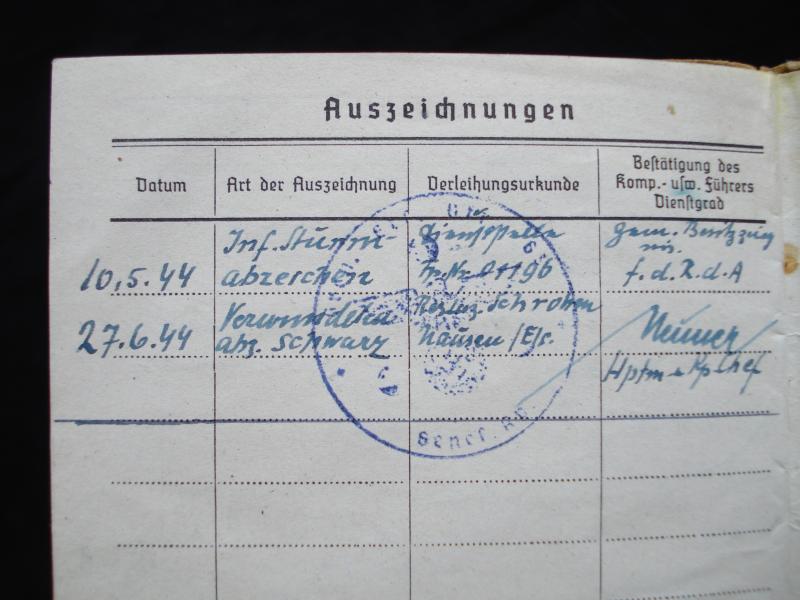 WW2 Soldbuch To Infantry Gefreiter