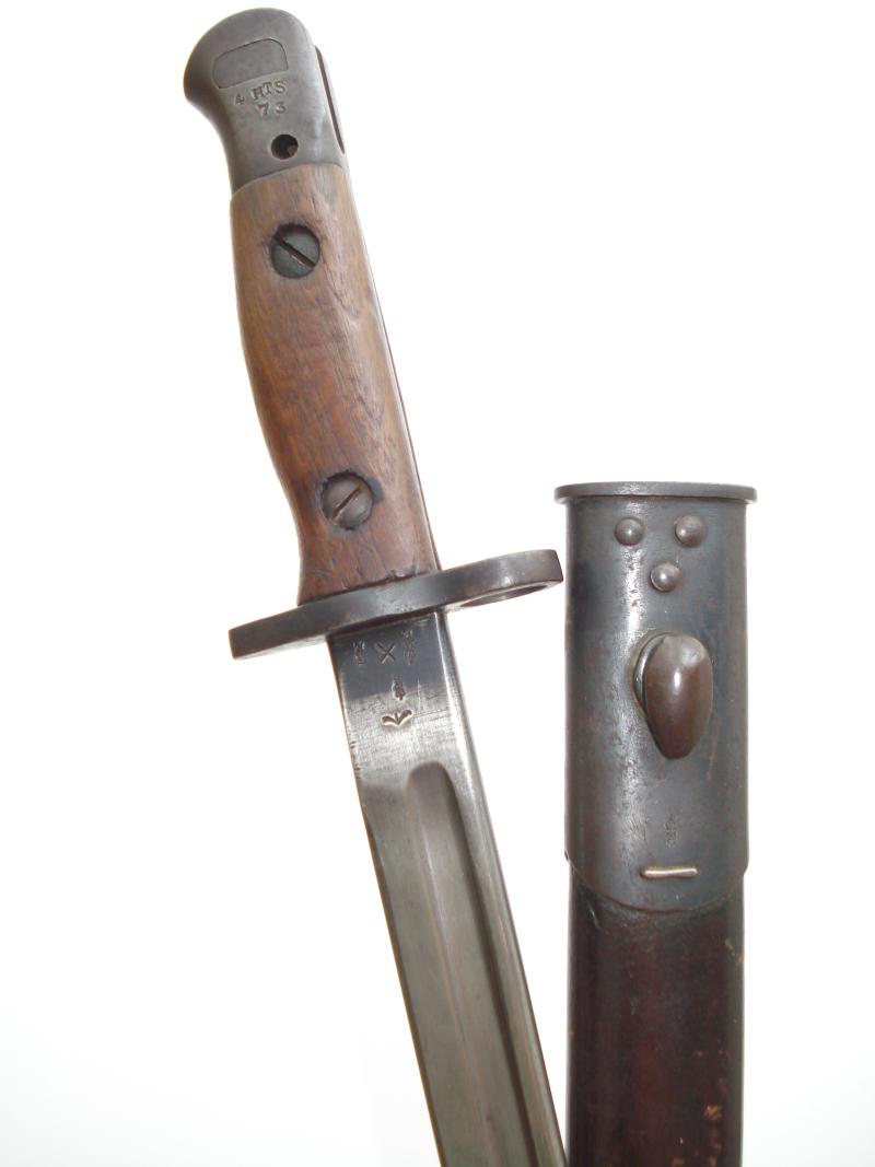British 1907 Pattern Bayonet, 4th Btn Hampshire Regt, Matching Numbers.