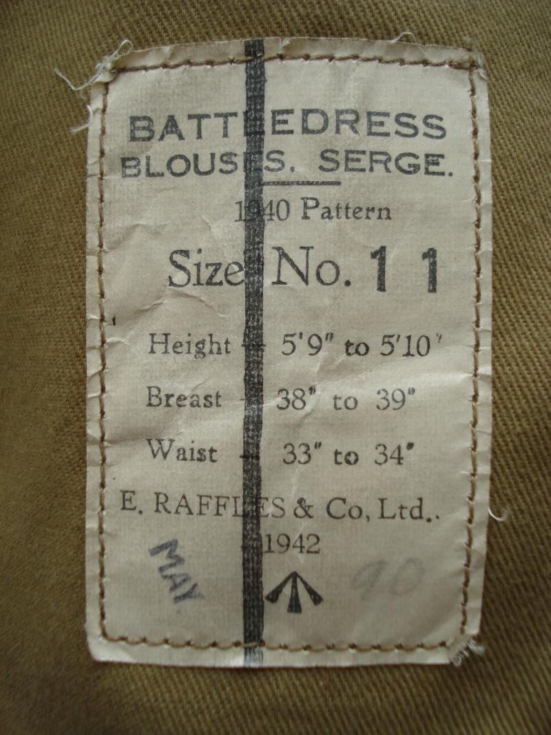 WW2 British 1940 Pattern Battledress Blouse, 1942 Dated